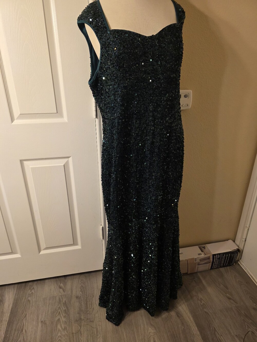 SHEIN Dark Green Sequin Mermaid Gown